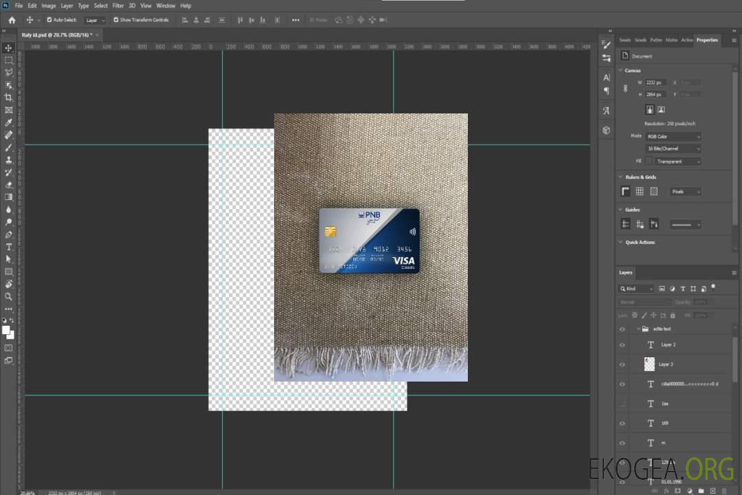 Photolook classique de la carte visa de la Banque nationale des Philippines (PNB) des Philippines template